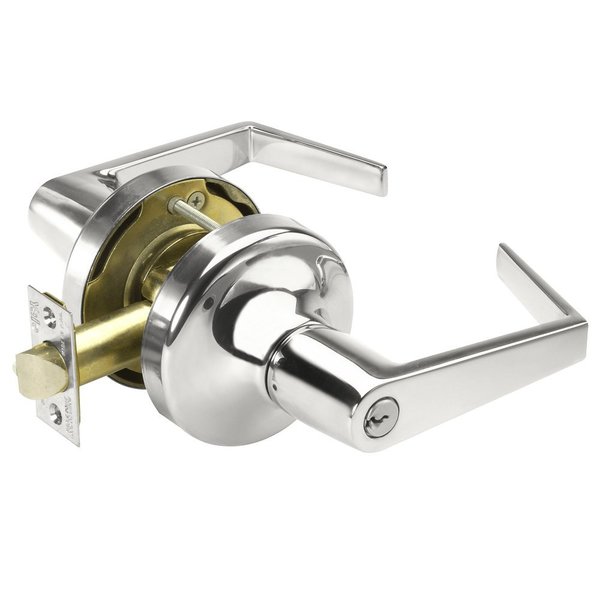Yale Grade 2 Entry Cylindrical Lock, Augusta Lever, Conventional Cylinder, Bright Chrome Fnsh, Non-handed AU5307LN 625